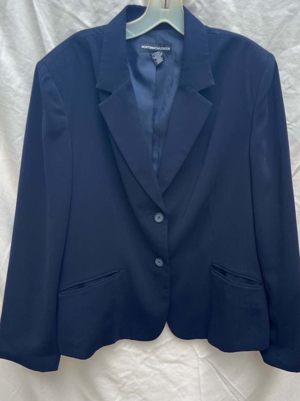 Norton McNaughton Navy Two-Button Tailored Blazer Women's 18